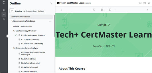 CompTIA Tech+ CertMaster Learn FC0-U71