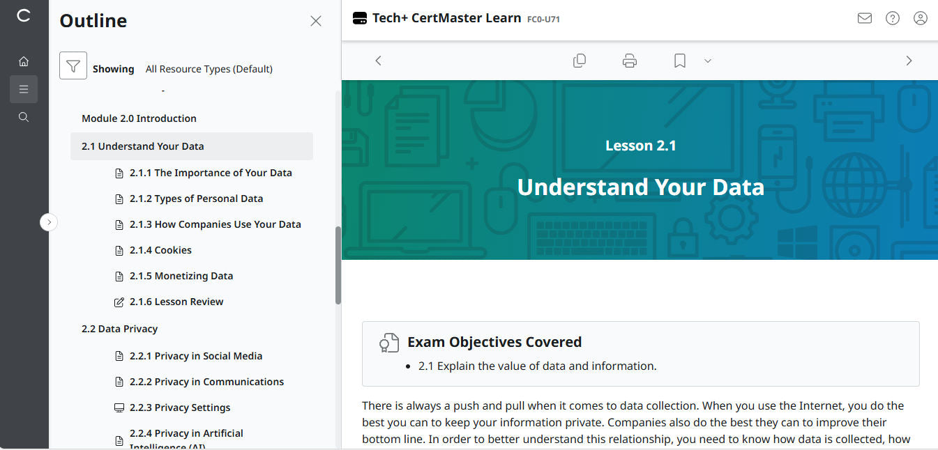 CompTIA CertMaster Learn Tech+ FC0-U71 - Individual License (12 Months Access)