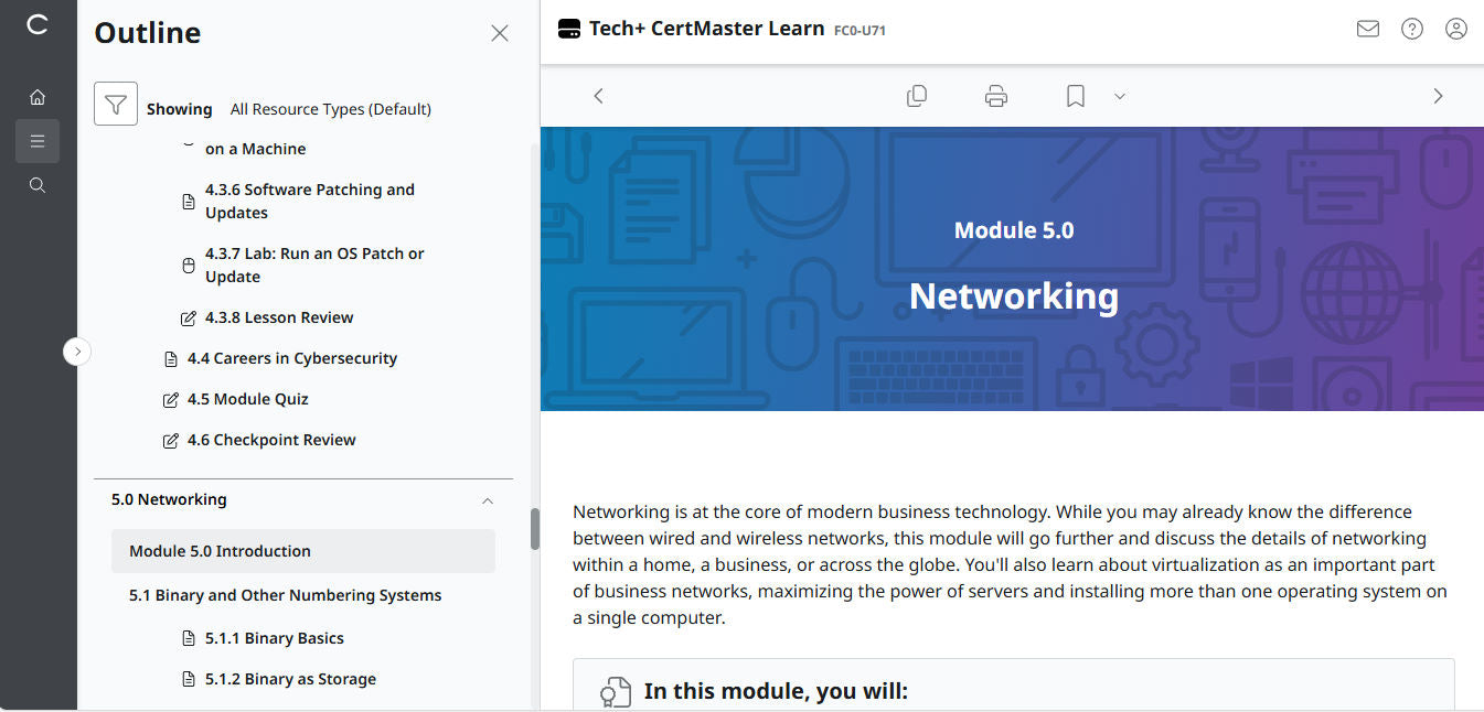 CompTIA CertMaster Learn Tech+ FC0-U71 - Individual License (12 Months Access)