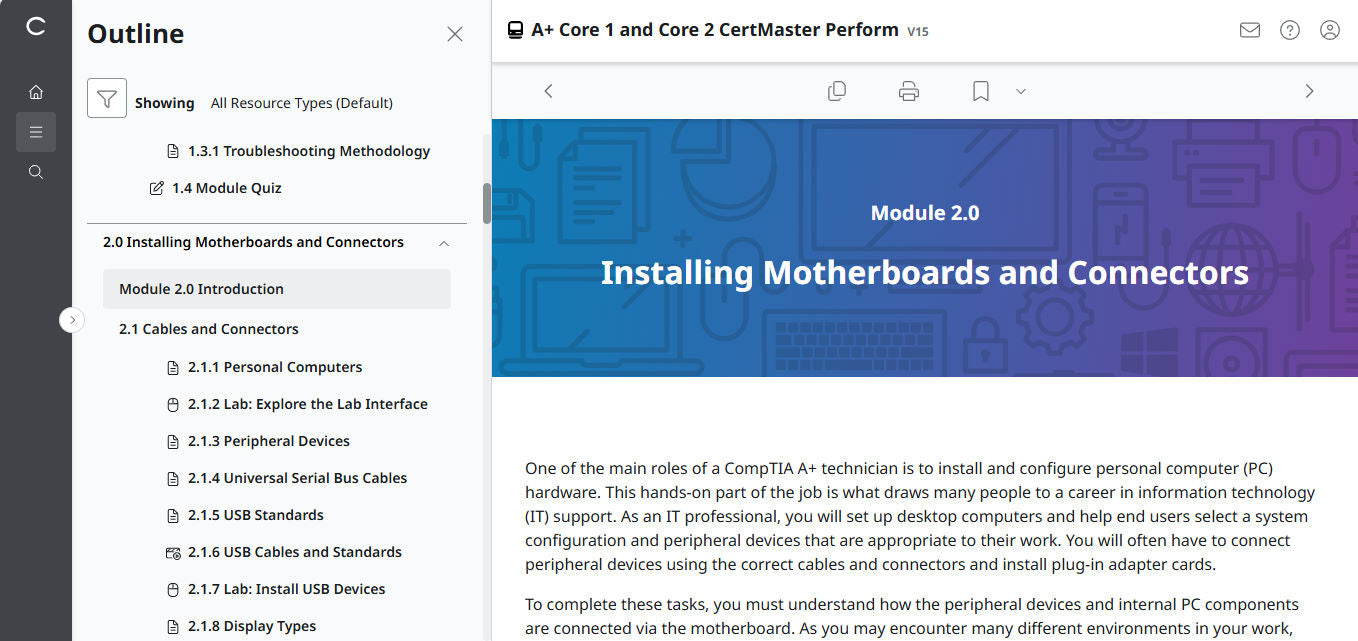 CertMaster Perform for CompTIA A+ Core 1 & 2  (V15) (120 Days  Access)