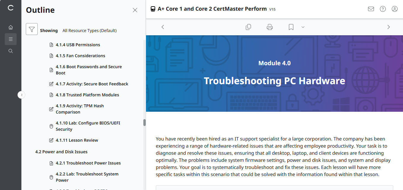 CertMaster Perform for CompTIA A+ Core 1 & 2  (V15) (120 Days  Access)
