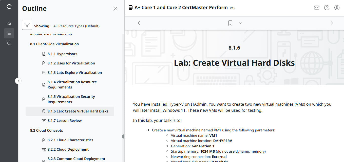 CertMaster Perform for CompTIA A+ Core 1 & 2  (V15) (120 Days  Access)