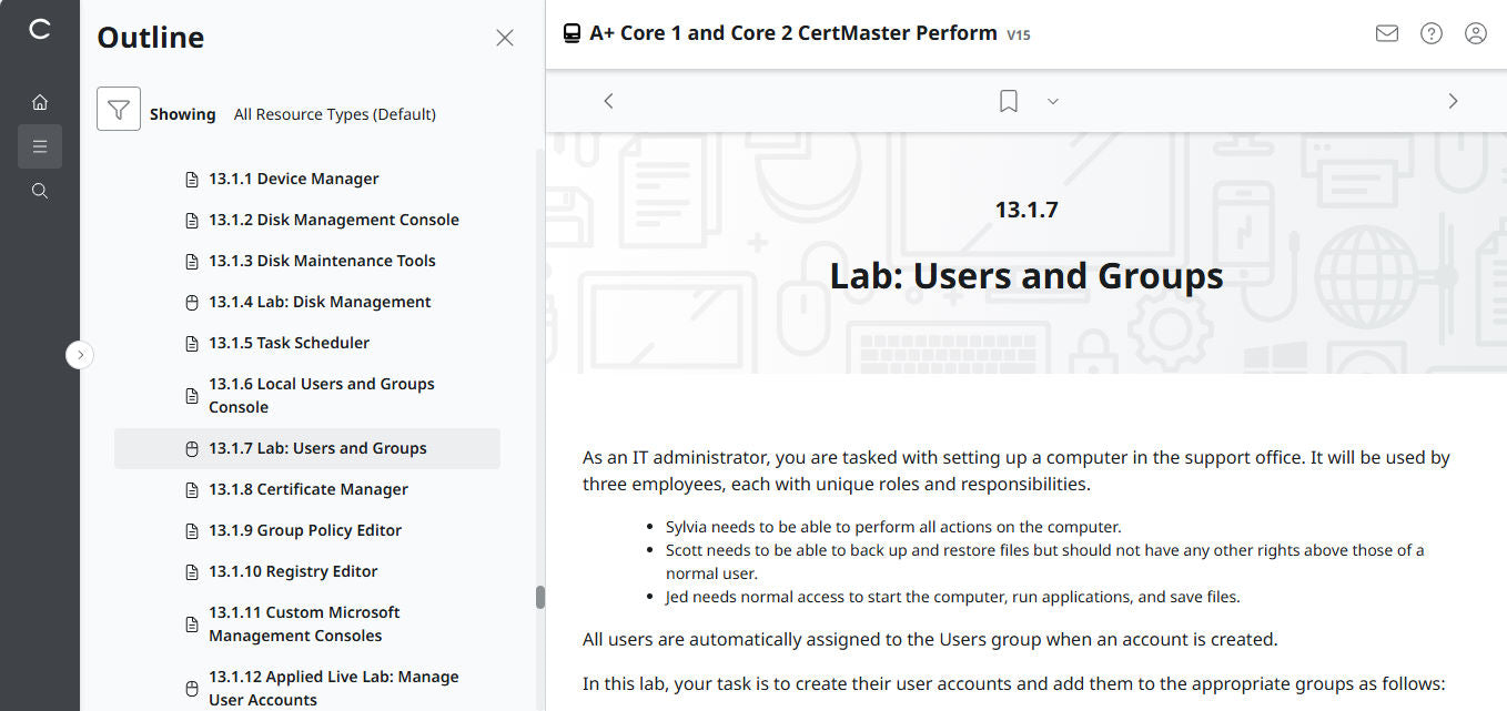 CertMaster Perform for CompTIA A+ Core 1 & 2  (V15) (120 Days  Access)