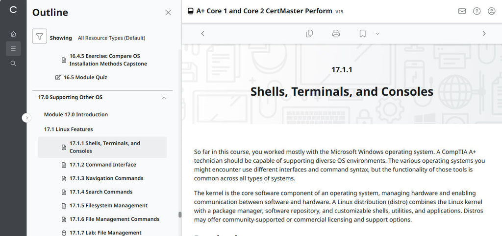CompTIA A+ Core 1 & 2 CertMaster Perform  (V15)
