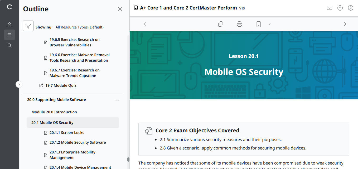 CertMaster Perform for CompTIA A+ Core 1 & 2  (V15) (120 Days  Access)