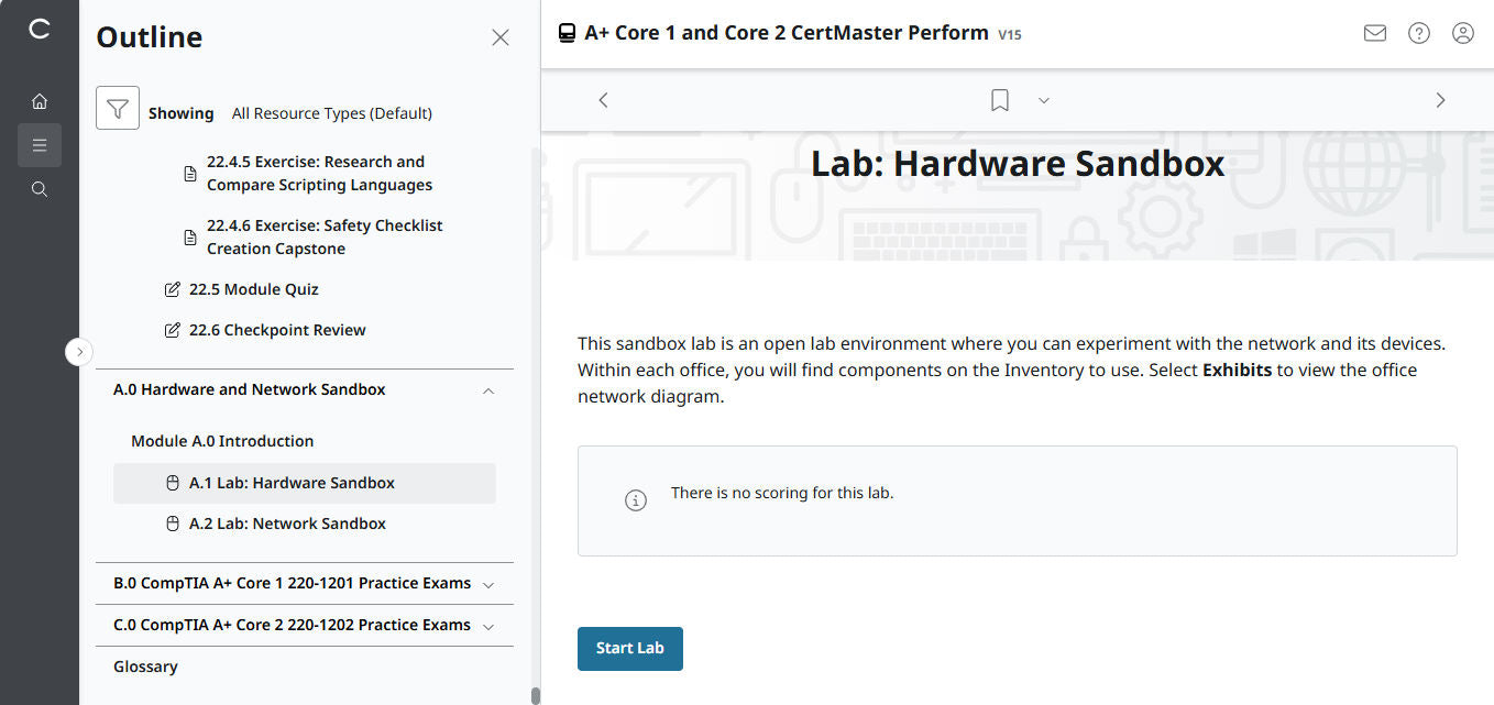 CertMaster Perform for CompTIA A+ Core 1 & 2  (V15) (120 Days  Access)